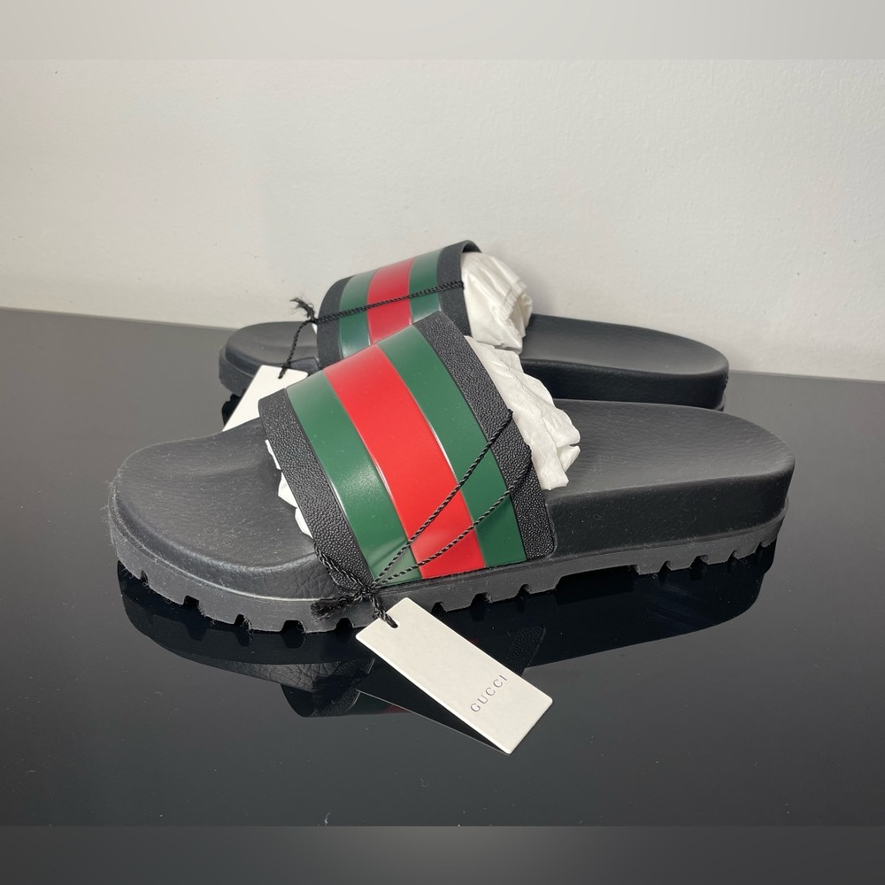 Men’s Gucci Web Slide Sandals, UK 13